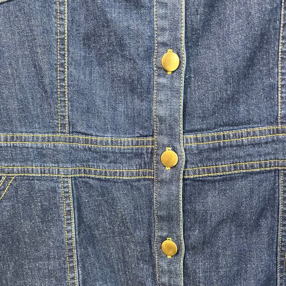 Untuckit For Her Denim Long Sleeve Shirt Career Professional Dress Size 10 - Picture 4 of 7